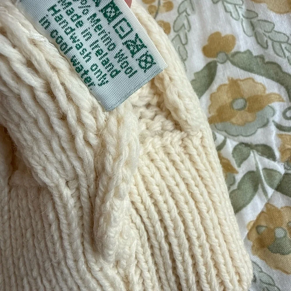 Aran Crafts Kid Sized Irish Wool Winter Hat Honeycomb pattern